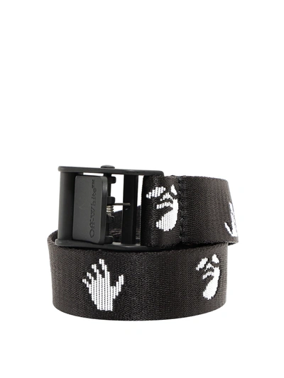 Shop Off-white Logoed Nylon Belt In Black
