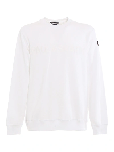 Shop Paul & Shark Organic Cotton Crewneck Sweatshirt In White