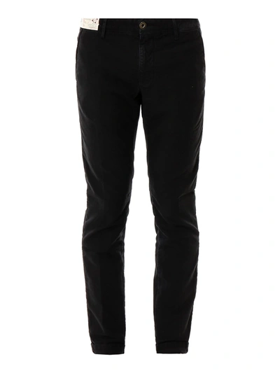 Shop Incotex Cotton Trousers In Black