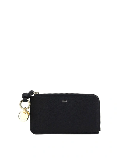Shop Chloé Leather Coin Purse In Black