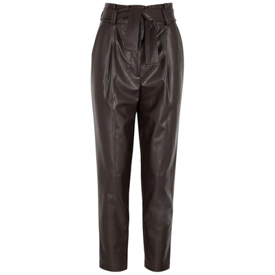 Shop A.l.c Cobey Brown Tapered Faux Leather Trousers