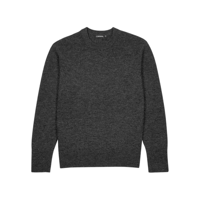 Shop J. Lindeberg Isaac Charcoal Wool-blend Jumper In Dark Grey