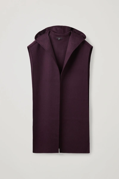 Shop Cos Wool Mix Hooded Cape In Purple