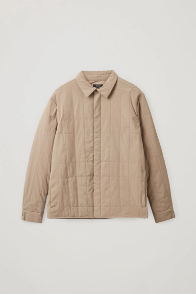 Shop Cos Quilted Overshirt In Brown