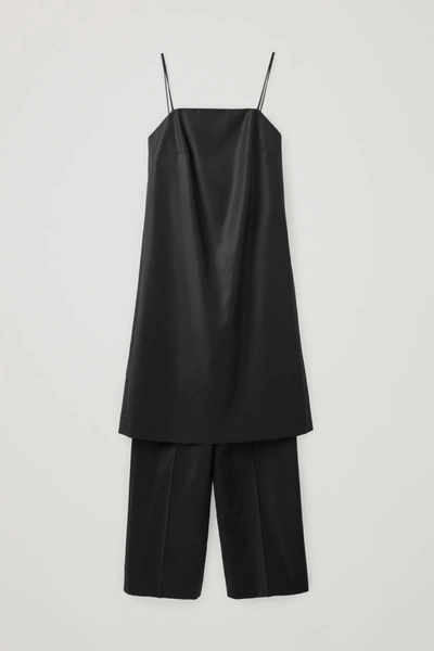 Shop Cos Layered Wool Jumpsuit In Black
