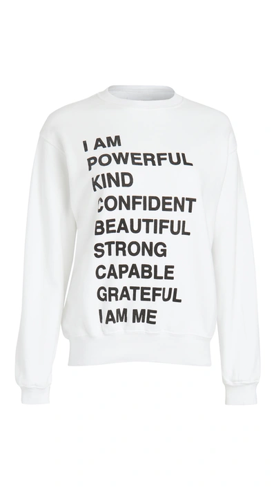 Shop Anine Bing Ramona Empowerment Sweatshirt In White