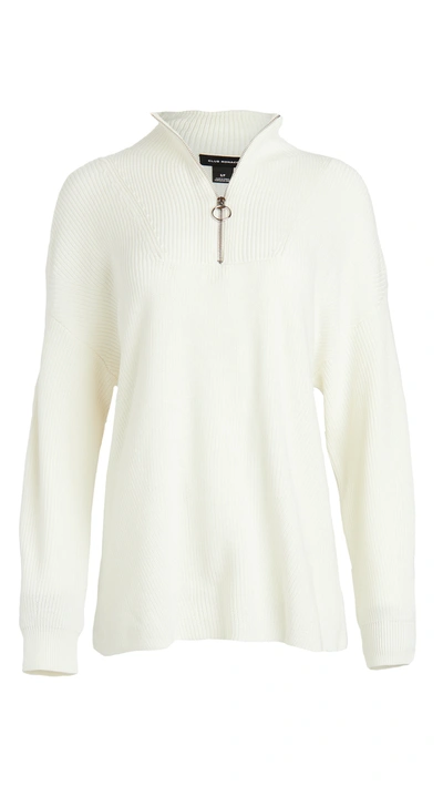 Shop Club Monaco Quarter Zip Pullover In Ivory