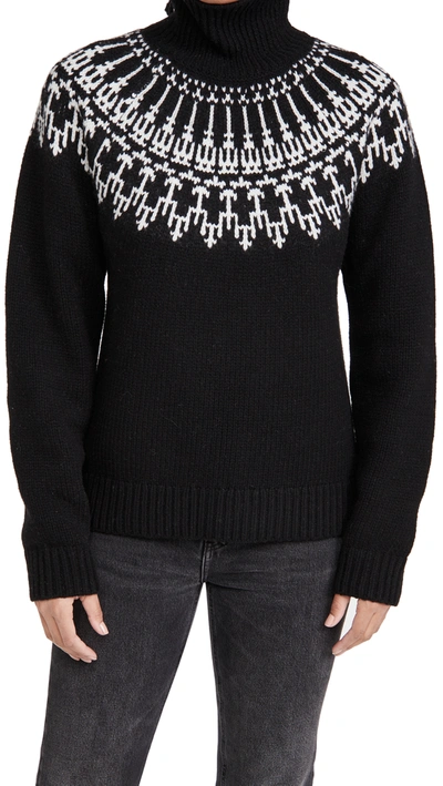 Shop Tory Sport Merino Fair Isle Sweater In Sport Black Mountain Fair Isle