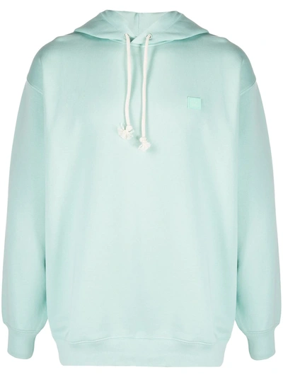 Shop Acne Studios Face-patch Hoodie In Green