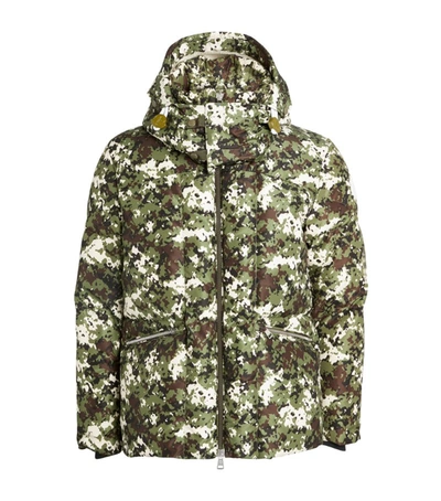 Shop Moncler Camouflage Blanc Down Jacket