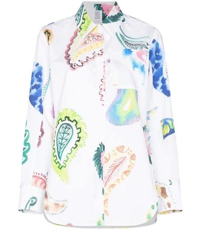 Shop Rosie Assoulin Multicolor Oversize Paisley Print Button Up Shirt In White