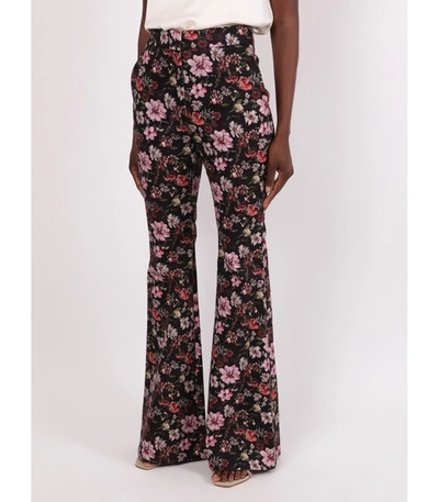 Shop Adam Lippes Floral Printed High Waist Flare Pant In Multicolor