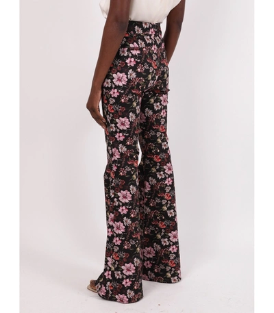 Shop Adam Lippes Floral Printed High Waist Flare Pant In Multicolor