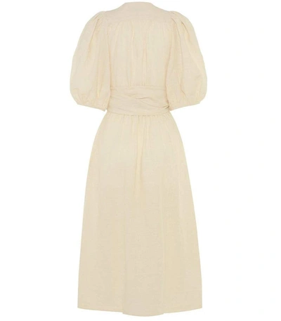 Shop Three Graces London Fiona Belted Wrap Dress In Chalk