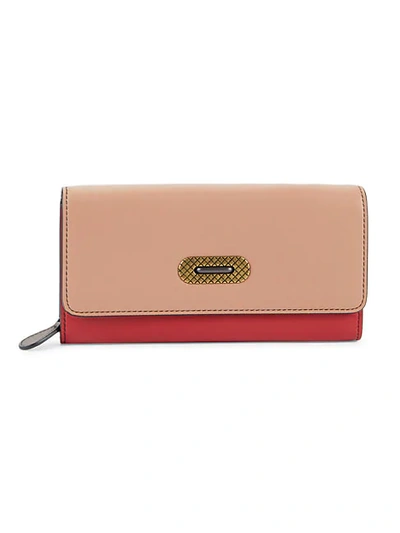 Shop Bottega Veneta Rose Colorblock Leather Continental Wallet