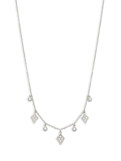 Shop Sara Weinstock Floret 18k White Gold & Diamond Charm Necklace