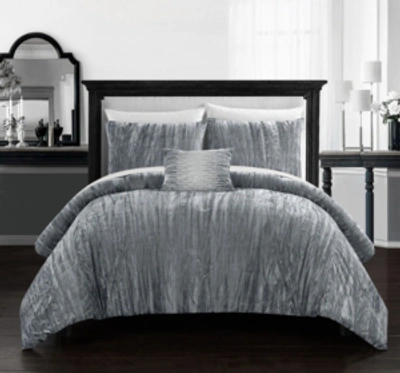 Shop Chic Home Westmont 8-piece Queen Comforter Set In Grey