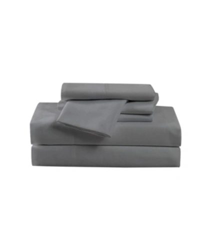Shop Pem America Heritage Solid Twin 4 Piece Sheet Set Bedding In Grey