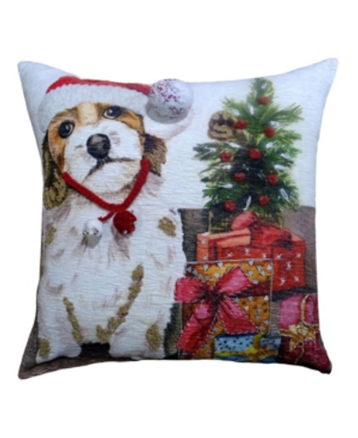 Chicos Home Holiday Dog Decorative Pillow, 20" X 20" In Open Miscellaneous