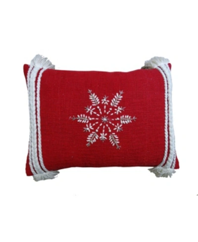Shop Chicos Home Beaded Snowflake Decorative Pillow, 14" X 20" In Red