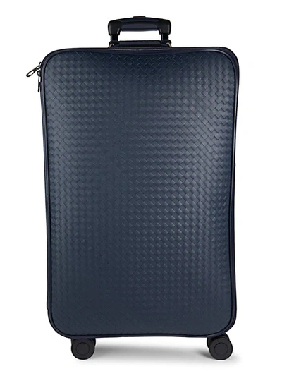 Shop Bottega Veneta Checkered Spinner Suitcase