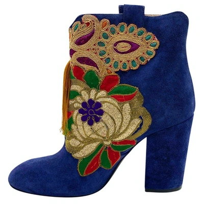 Pre-owned Elena Iachi Ankle Boots In Blue