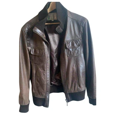 Pre-owned Carven Brown Leather Jacket