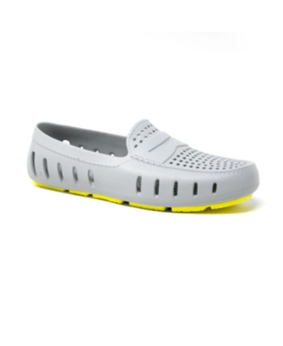 Shop Floafers Men's Country Club Driver Slip On Loafers Men's Shoes In Harbor-mist Gray, Lemon Tonic
