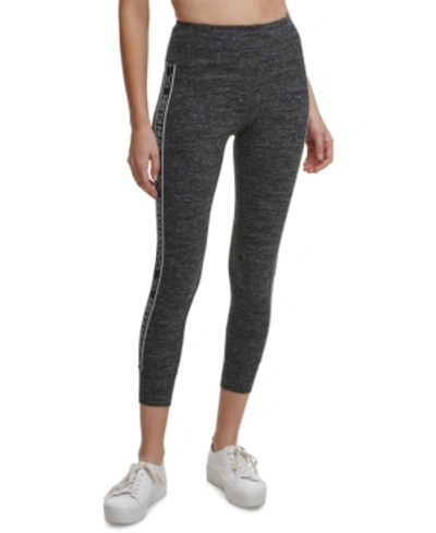 Shop Calvin Klein Performance Outline-logo High-waist 7/8 Leggings In Cemente Heather