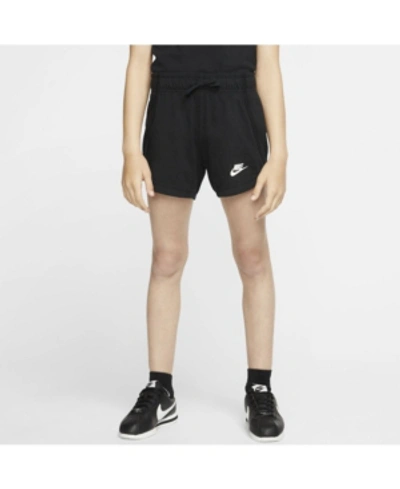 Shop Nike Sportswear Big Girls Jersey Shorts In Black/white