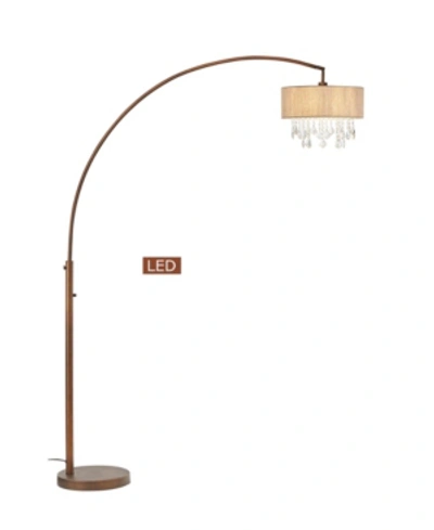 Shop Artiva Usa Elena Iii 81" Led Arched Crystal Floor Lamp With Dimmer In Bronze