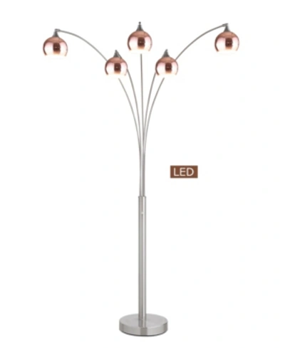 Shop Artiva Usa Amore 86" Led Arched Floor Lamp With Dimmer, 5000 Lumens In Copper