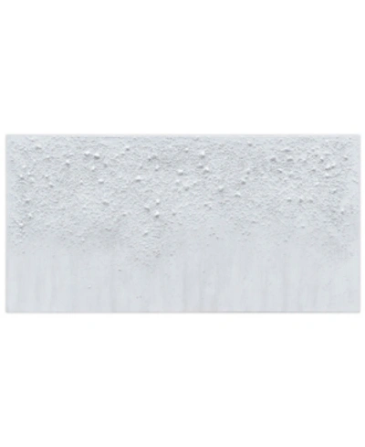 EMPIRE ART DIRECT WHITE SNOW A TEXTURED METALLIC HAND PAINTED WALL ART BY MARTIN EDWARDS, 24" X 48" X 1.5" 