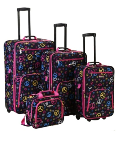 Rockland 4-pc. Softside Luggage Set In Peace Signs