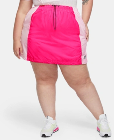 Shop Nike Plus Size Icon Clash Drawstring Skirt In Hyper Pink/pinksickle