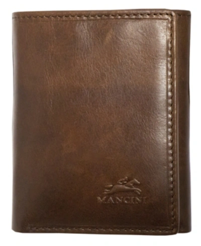 Shop Mancini Men's  Boulder Collection Rfid Secure Triflod Wallet In Brown