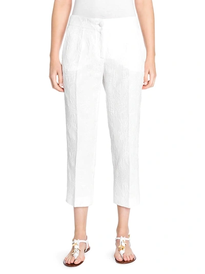Shop Dolce & Gabbana Women's Jacquard Ankle Pants In White