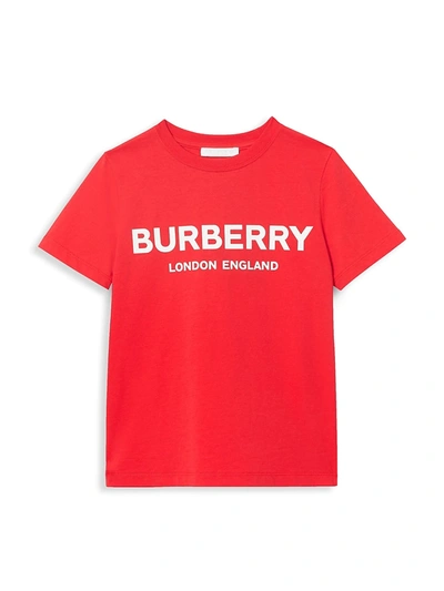 Shop Burberry Little Kid's & Kid's Robbie Logo Tee In Bright Red