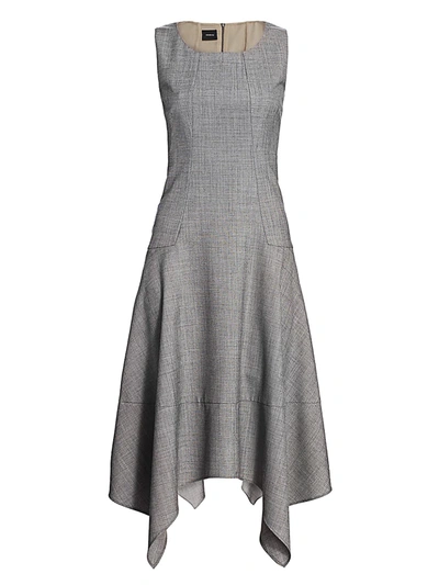 Shop Akris Sleeveless Sharkbite A-line Dress In Granite