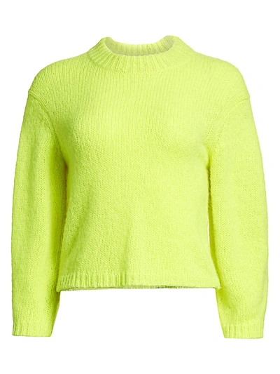 Shop Tibi Women's Cozette Neon Alpaca-blend Sweater In Lemon Yellow