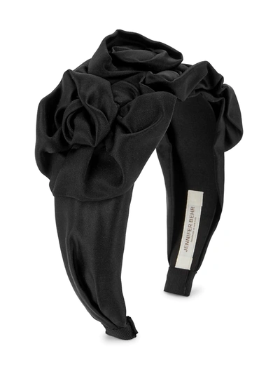 Shop Jennifer Behr Women's Triple Rosette Padded Headband In Black