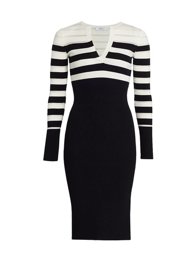 Shop Bailey44 Women's Candice Striped Knit Dress In Black Cream