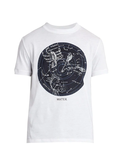Shop Valentino Men's Graphic Print Jersey T-shirt In Bianco