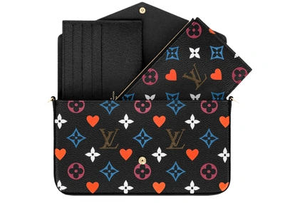 Pre-owned Louis Vuitton Felicie Pochette Game On Black