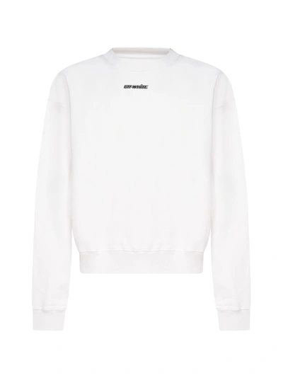 Shop Off-white Marker Arrows Oversized Cotton Sweatshirt In White Blue