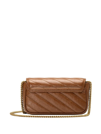 Shop Gucci Gg Marmont Mini Bag In Brown