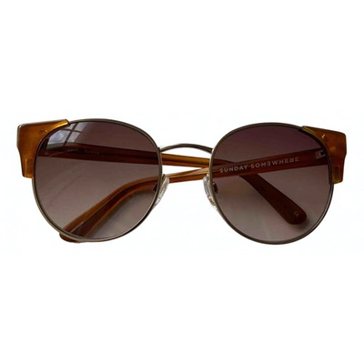 Pre-owned Sunday Somewhere Brown Metal Sunglasses