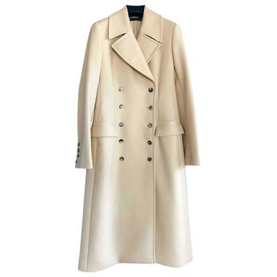 Pre-owned Calvin Klein Collection Wool Coat In Beige