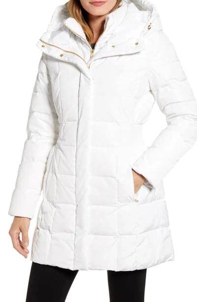 Shop Cole Haan Signature Cole Haan Hooded Down & Feather Jacket In Ivory