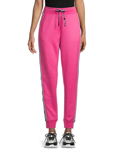 Shop Karl Lagerfeld Logo-tape Joggers In French Pink